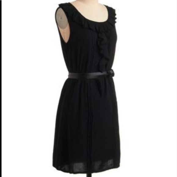 Modcloth Monoreno Black Sleeveless Dress With Belt - Picture 2 of 10